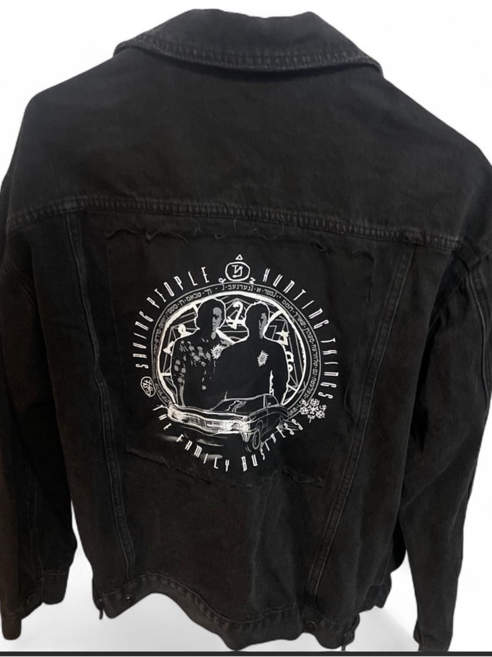 Supernatural black denim jacket